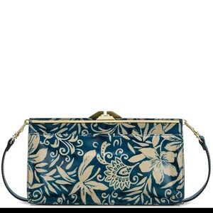 Patricia Nash Iris Frame Leather Crossbody in Greek Floral